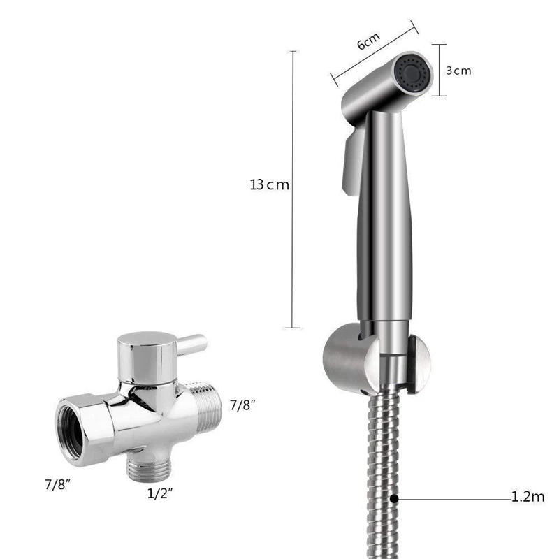 

Handheld Toilet Bidet Sprayer Set Stainless Steel Sprayer Copper Tee Supercharged Toilet Flush Hanging Seat Bidet Set