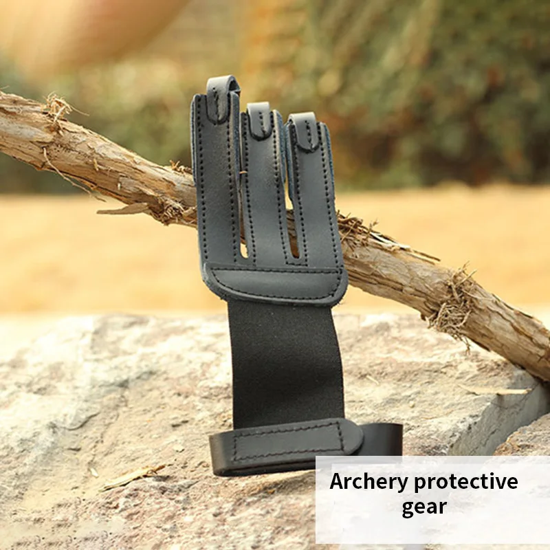 Кожаные перчатки для стрельбы из лука с язычком пальца традиционный Рекурсивный