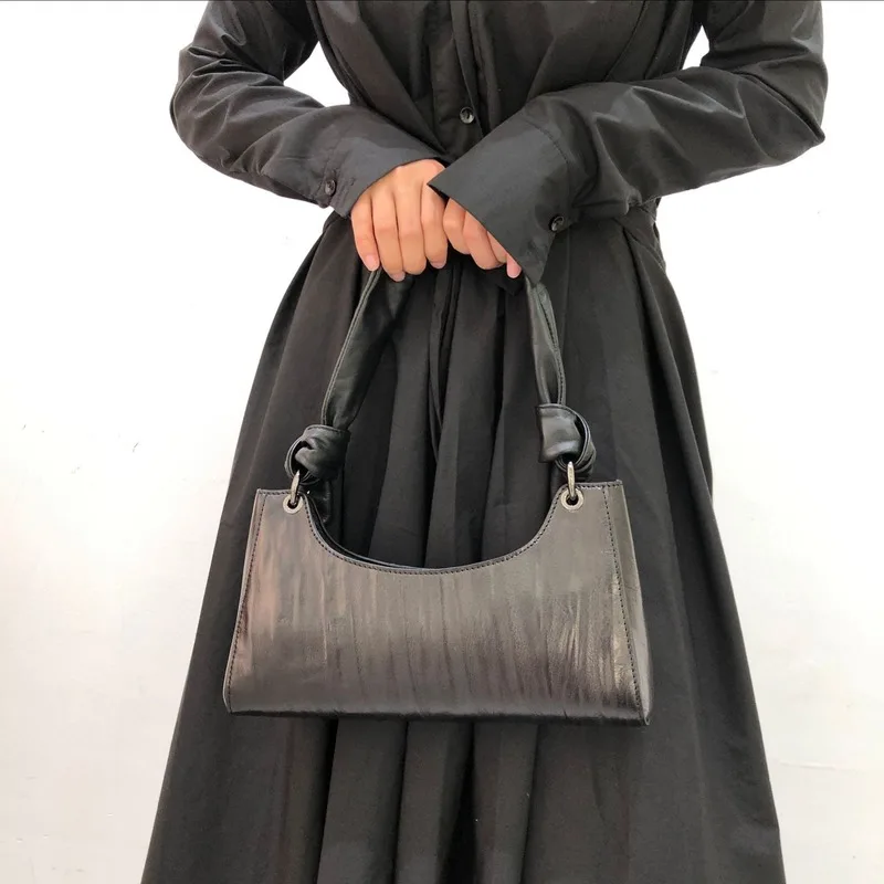 

Leather handmade first layer cowhide women's shoulder bag messenger bag underarm bag shoulder strap dual-use bow women's handbag