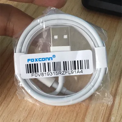 

10 шт./лот 1 м USB кабель для синхронизации данных и зарядки для iPhone 5 SE 6S 7 8 Plus X XS 11 12mini 12 pro Max XR Быстрая зарядка с foxcon pack