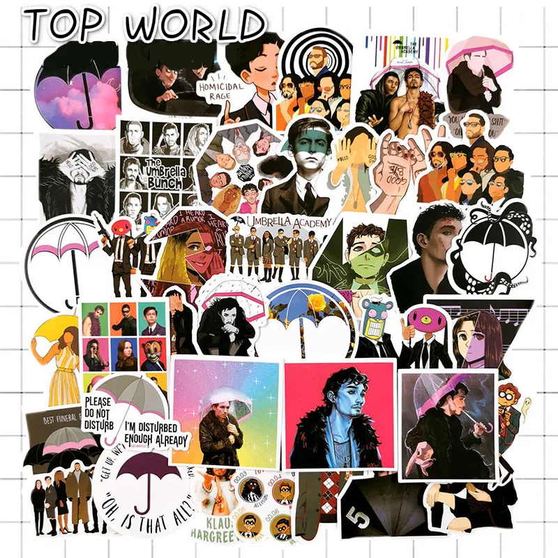 10/50pcs/set The Umbrella Academy American Classic Tv Series Stickers For Laptop Luggage Car Kids Toys Skateboard Notebook