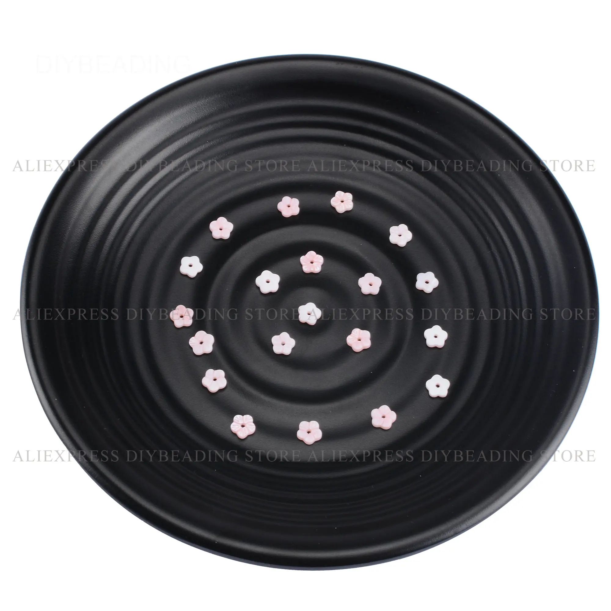 

10-200 Pcs Shell Flower Beads for Making Jewelry Mini Small Natural Shell Flat Carved Plum Blossom Beads Lots Wholesale