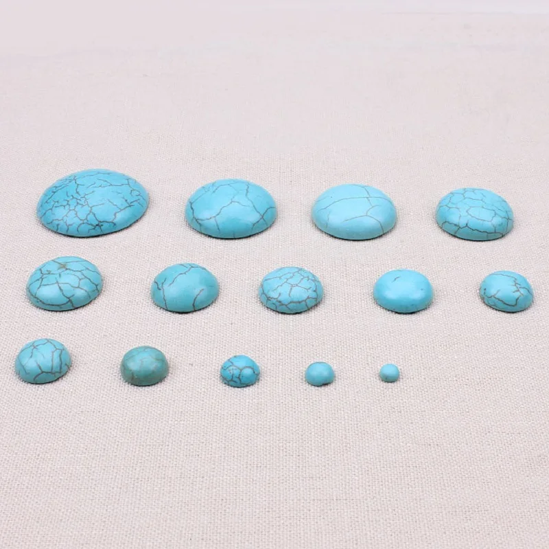 MEIBEADS 10 шт./пакет полукруглые разноцветные плоские с синим натуральным камнем