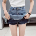 Юбка-шорты женская джинсовая в стиле ретро, уличная одежда, повседневная универсальная эластичная бальная юбка из денима, лето 2021