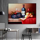 Картина маслом на холсте, 60x80 см, с изображением фруктов и вина для обеда, кухонный плакат
