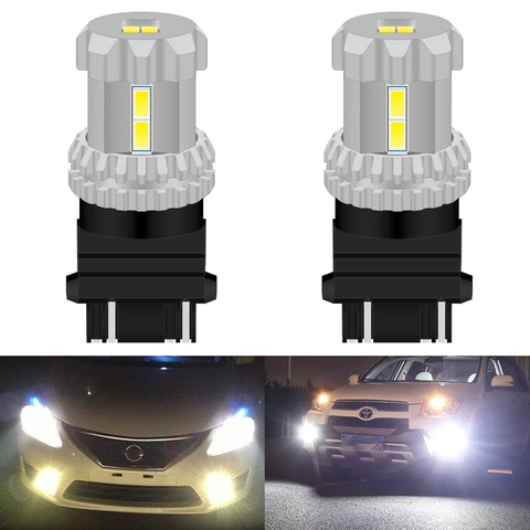 Светодиодные лампы HID White 3157 P27/5W P27/7W T25, дневные ходовые огни DRL для Jeep Grand Cherokee 2011 и выше, 2 шт.