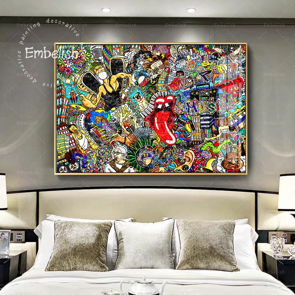 1 шт. коллаж на большой кирпичной стене Современный домашний декор граффити