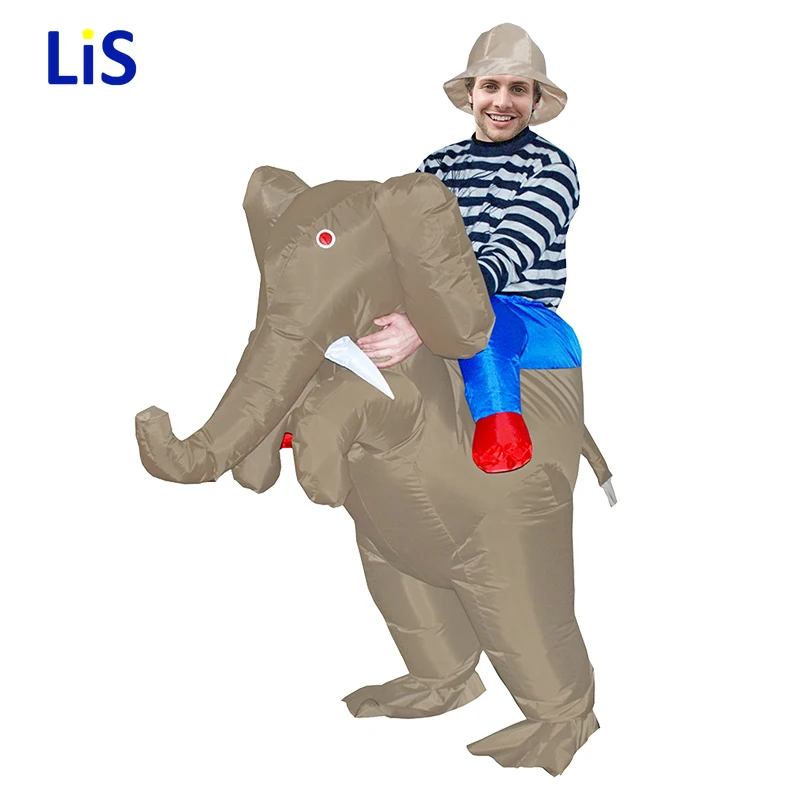 

New Adult Inflatable King Kong Cowboy Costumes Ride on Dinosaur Costume Walking Fancy Dress Halloween Costume for Women Unisex