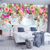 custom 3d photo wallpaper flowers mural papel de parede home decor pastoral living room bedroom non woven embossed wallpaper art