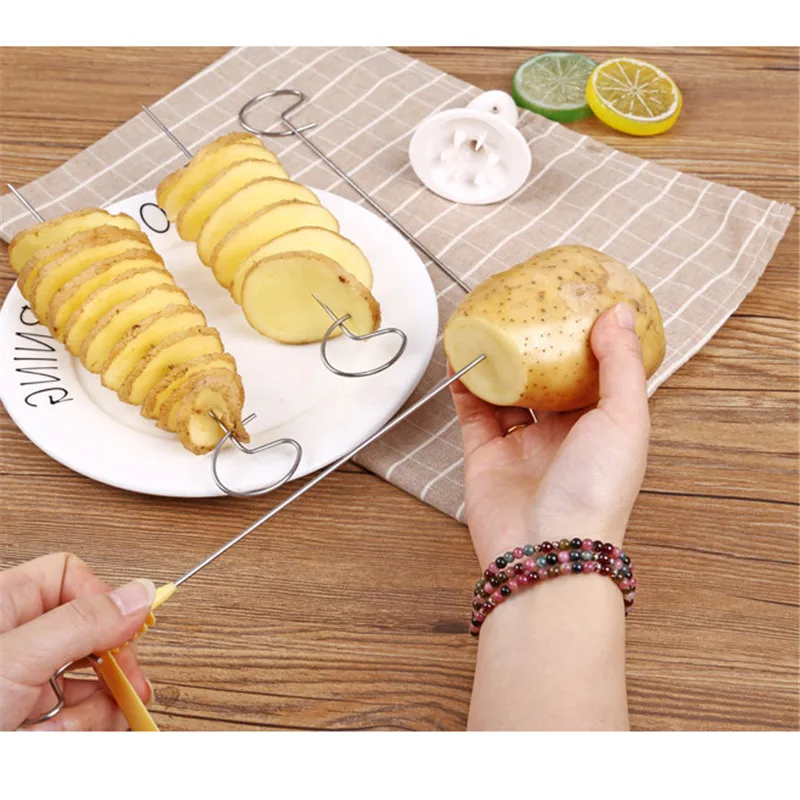 Нержавеющая Сталь Торнадо картофеля спиральная ломтерезка многоразовые