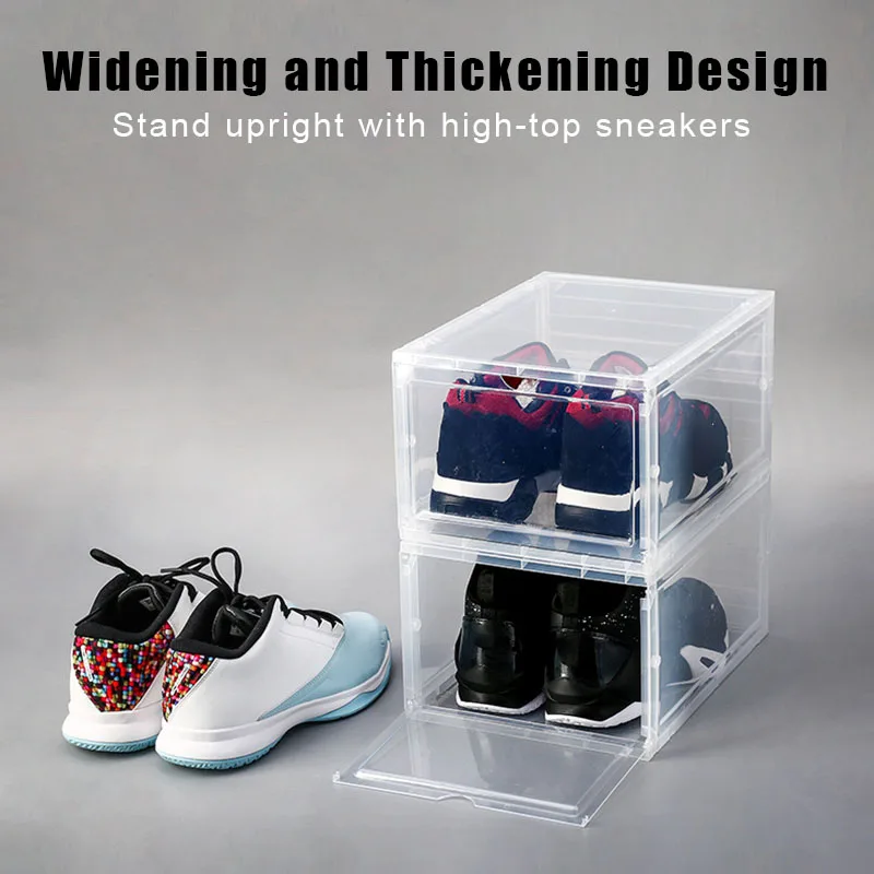 Коробка для обуви с откидной крышкой утолщенный прозрачный ящик чехол