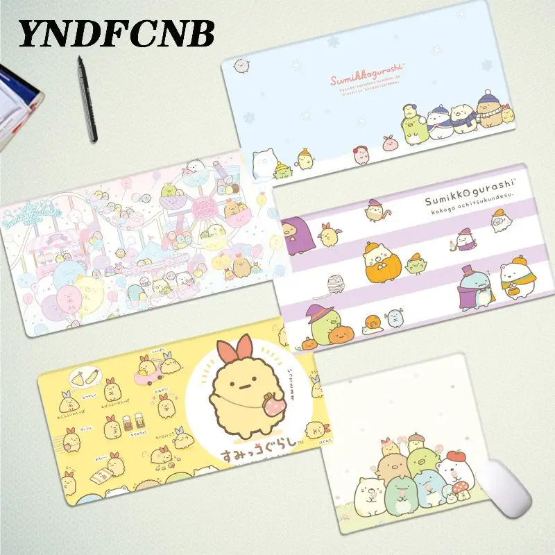 

YNDFCNB Kawaii Cartoon Pink Sumikko Gurashi Large Gaming Mouse Pad XL Locking Edge for Keyboards Mat Mousepad for boyfriend Gift