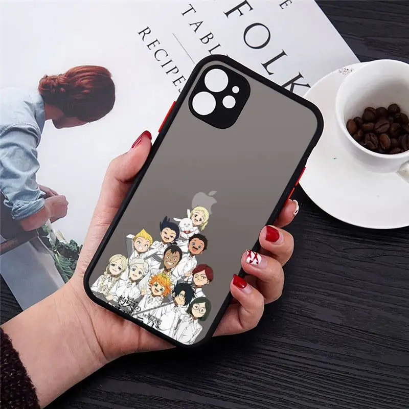

The Promised Neverland love cute Phone Case Transparent Matte for iPhone 7 8 11 12 s mini pro X XS XR MAX Plus cover funda