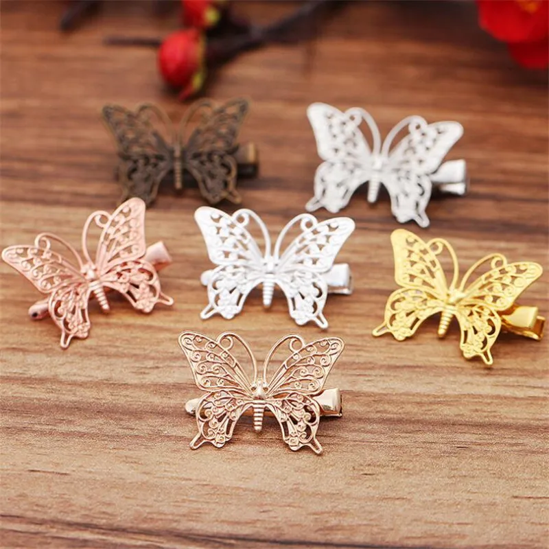 10 шт./лот Винтажные Украшения для волос с бабочкой очаровательные женские