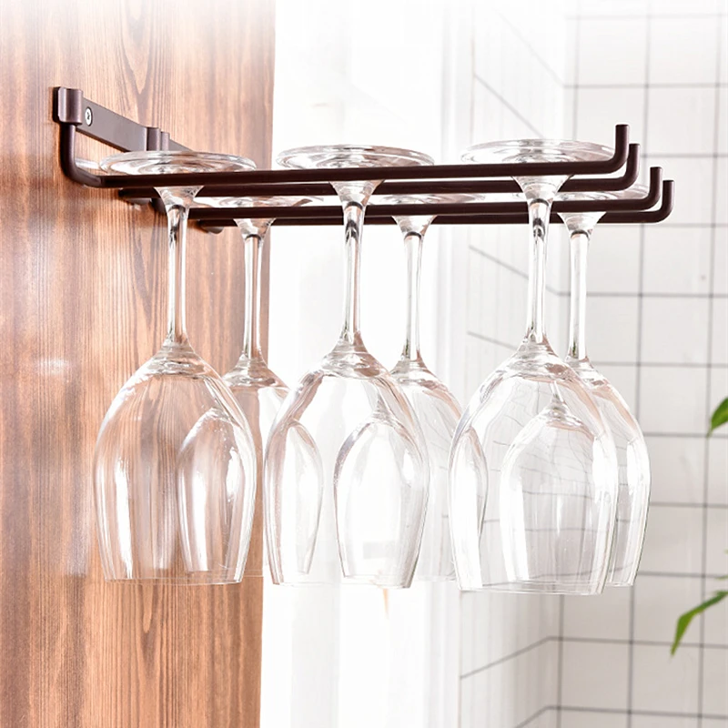 1 шт. креативный настенный кухонный двухрядный держатель для Винных Бокалов