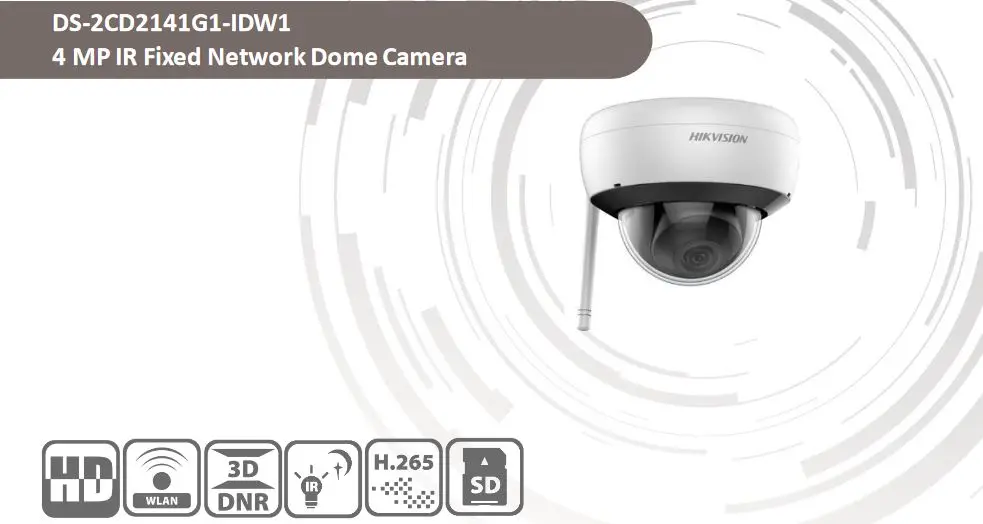Hikvision DS-2CD2141G1-IDW1 4 МП купольная wifi ip-камера Беспроводная с sd-слотом для карт H.265+ IR 30 м Водонепроницаемая CCTV камера сетевой безопасности