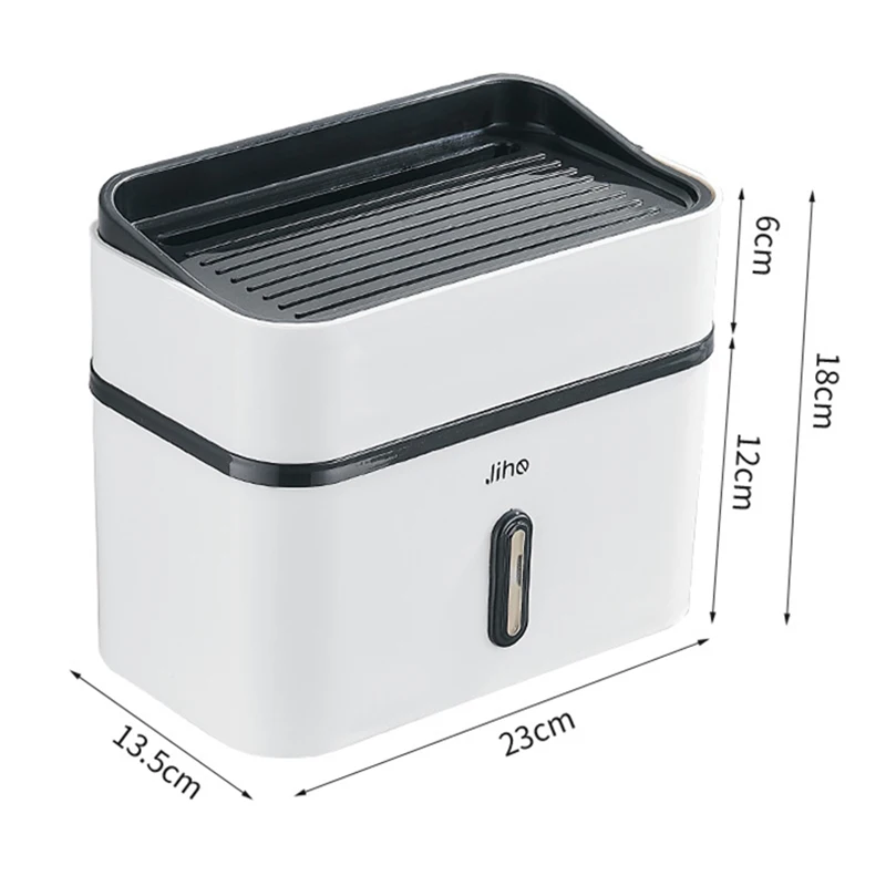 

Double Layer Tissue Box Wall Mounted Bathroom Waterproof Toilet Paper Holder Storage Box Napkin Roll Dispenser Organizer