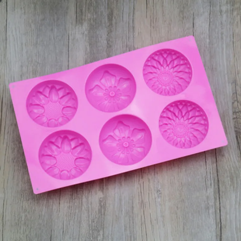 В форме цветка из силикона DIY ручной работы мыло свечи торт плесень поставки 6