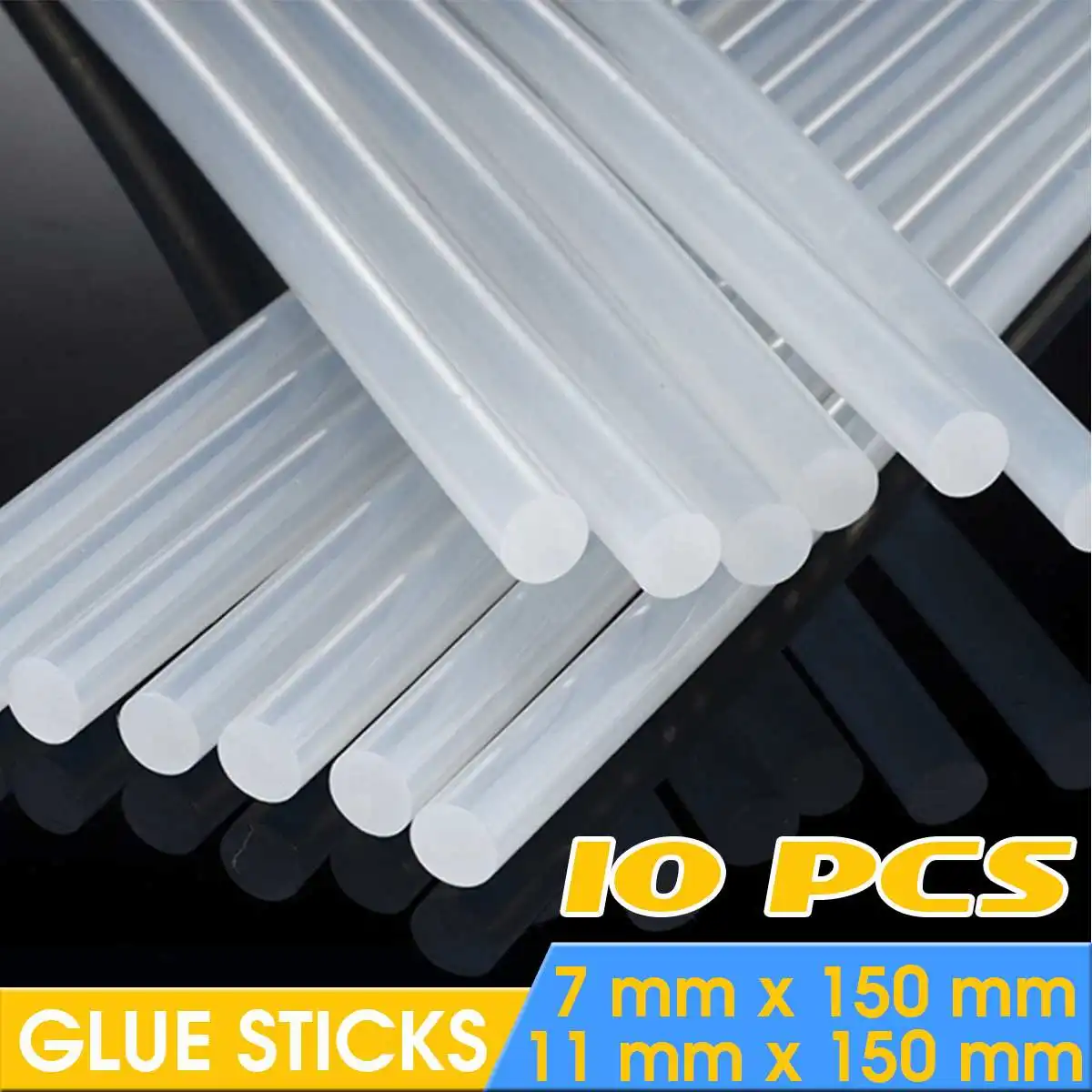 

50Pcs 7mm/11mm Glue Stick Hot Melt Gun Adhesive Transparent Strong Viscosity Rods 150mm For Glue Gun Home DIY Repair Tool Parts