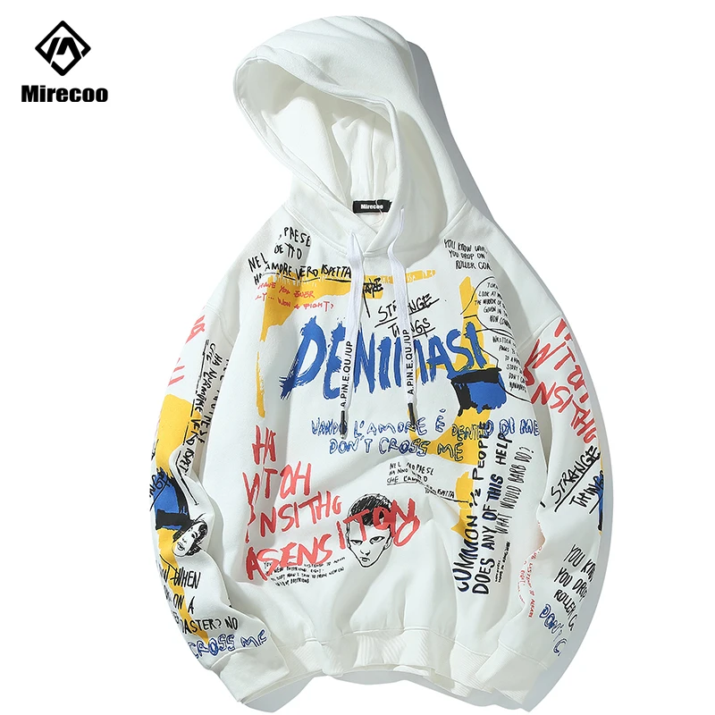 Хипстерские граффити мужские толстовки флисовые толстые белые с принтом мужской