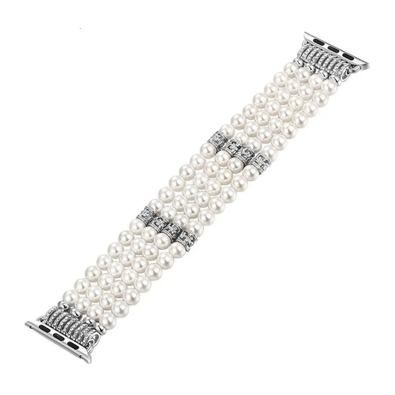 FOHUAS Highquality Natural Gray agate band for Apple watch Replacement wrist women's fashion Wrist Strap With Adapters 38MM 42MM