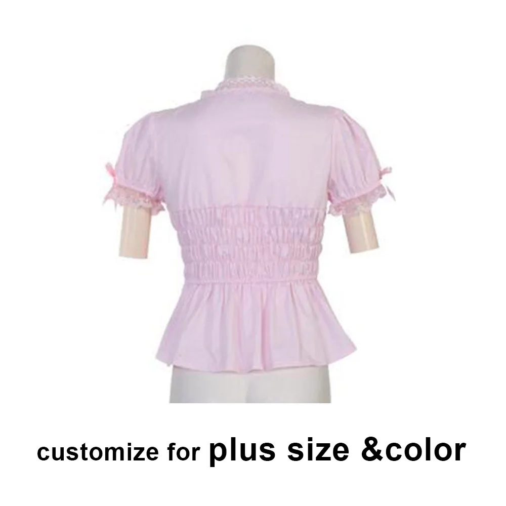 Белая хлопковая рубашка в стиле &quotЛолита&quot с кружевами и новым рисунком