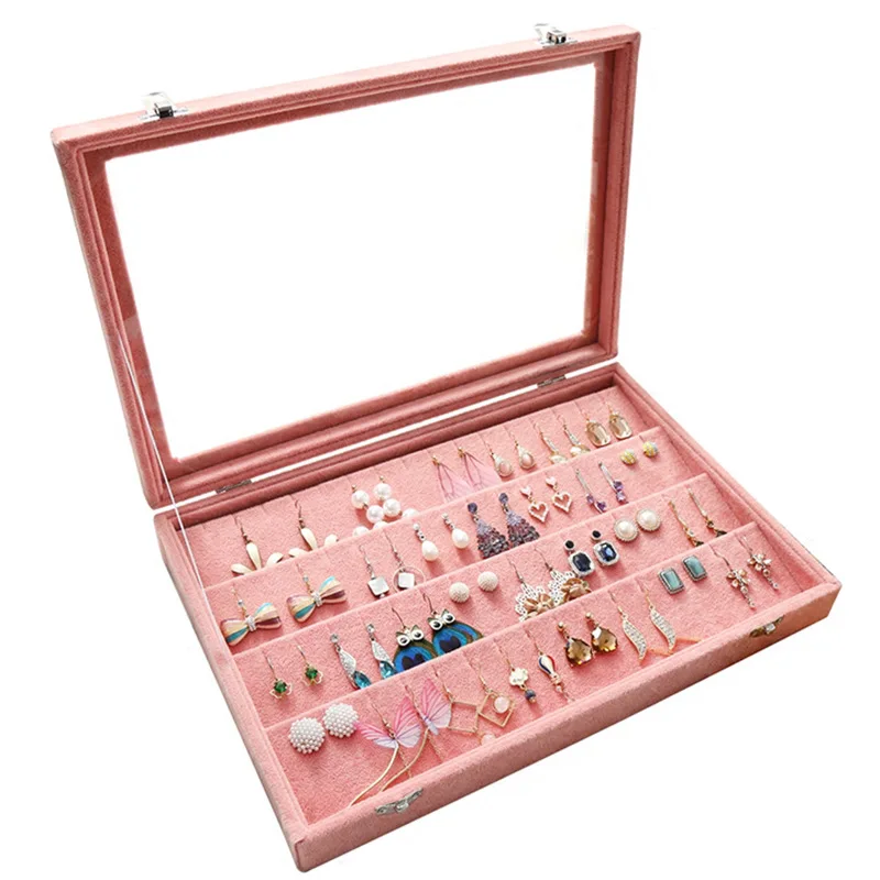 

Luxury fashion women Black color jewelry box top quality jewelry Portable Storage Organizer for Travel girl gift 200806-08