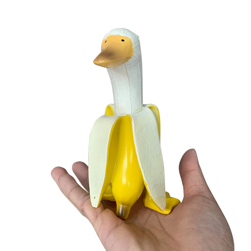 

Resin Peeled Banana Duck Statue Creative Animal Figurines Balcony Garden Ornaments Living Room Desktop Decoration Home Decor