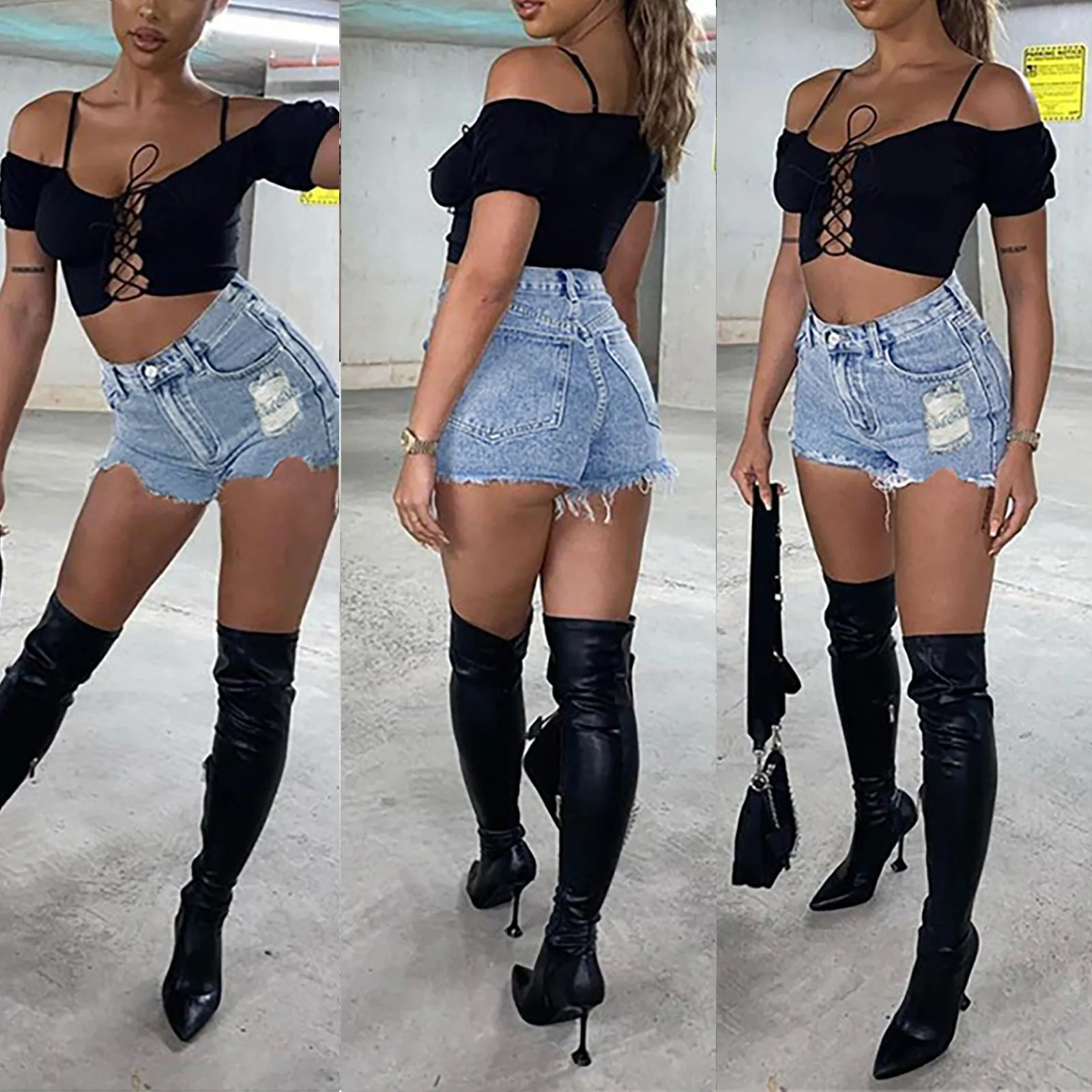 

Hot Pants Women Jeans Shorts Mini High Waist Denim Shorts Hole Beach Bottom Fashion Casual шорты женский Summer Short Femme Lady