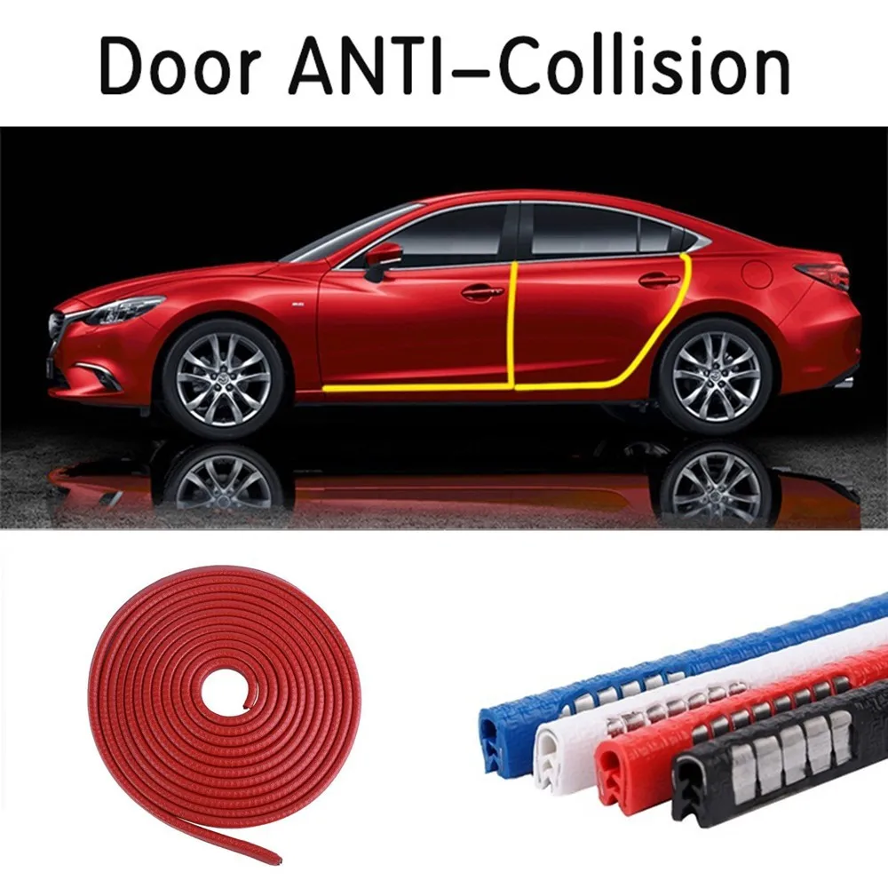 

5M Car Door Edge Guard Scratch Strip Anti Collision Rubber Sealing Trim Bumper Protection Sticker Strip