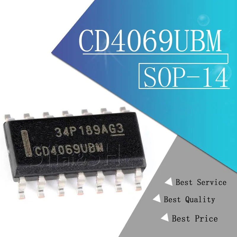10 шт. CD4069UBM CD4069 HEF4069UBT HEF4069 SOP 14 мультиплексор переключатель ICs CMOS Diff 4 Ch|Интегральные