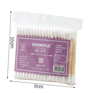 100 шт./упак. ватный тампон с двойной головкой женский макияж хлопковые