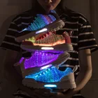 Новые светящиеся кроссовки из оптического волокна для мальчиков и девочек, светодиодная обувь для взрослых и детей, женские кроссовки, детские кроссовки, светящийся подарок