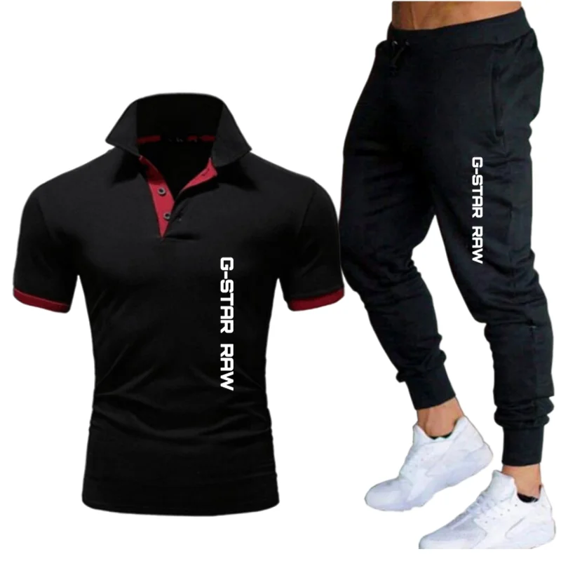 

Men's suit hot new trend quick-drying short-sleeved polo shirt + pants sports cover brand T-shirt men's sportswear summer