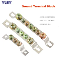 5pcs ground terminal block 3 5 7 10 holes 215 220 2 525 3 030mm distribution cabinet neutral brass connector bar