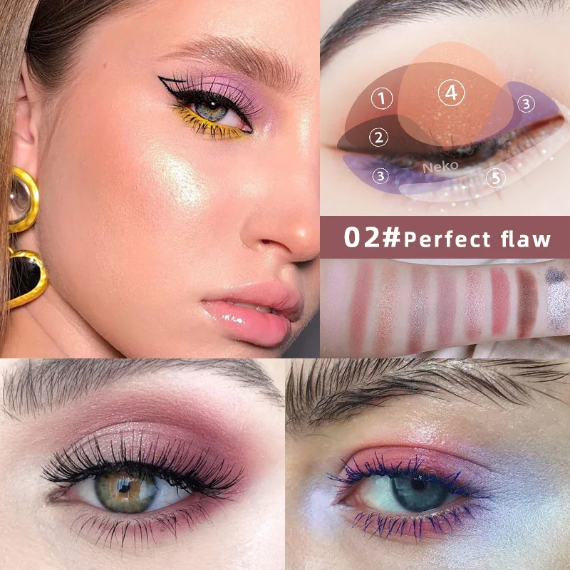 02Perfect-flaw Матовая палитра теней для век, водостойкая палитра теней, палитра для макияжа, мерцающие пигментные тени для век, корейская косметика - Цвет: 02Perfect-flaw