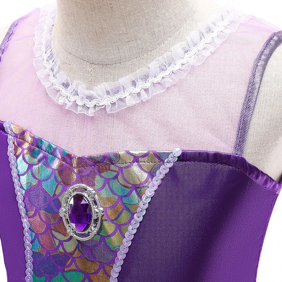 

Summer Mermaid Skirt Dress for Girls Role Cosplay Mermaid Birthday Long Dress for Halloween Party Dress Up