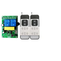 433mhz universal remote control 1000m range ac 220v 2ch rf relay receiver and transmitter for electric appliance onoff