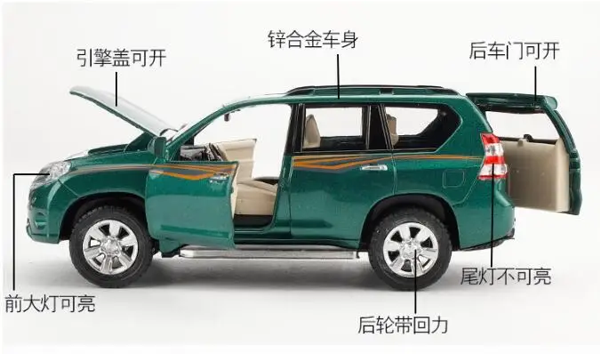 1:32 Сплав Мини Toyota Prado Overbearing SUV Pull Back Diecast модель автомобиля со звуковым светильник