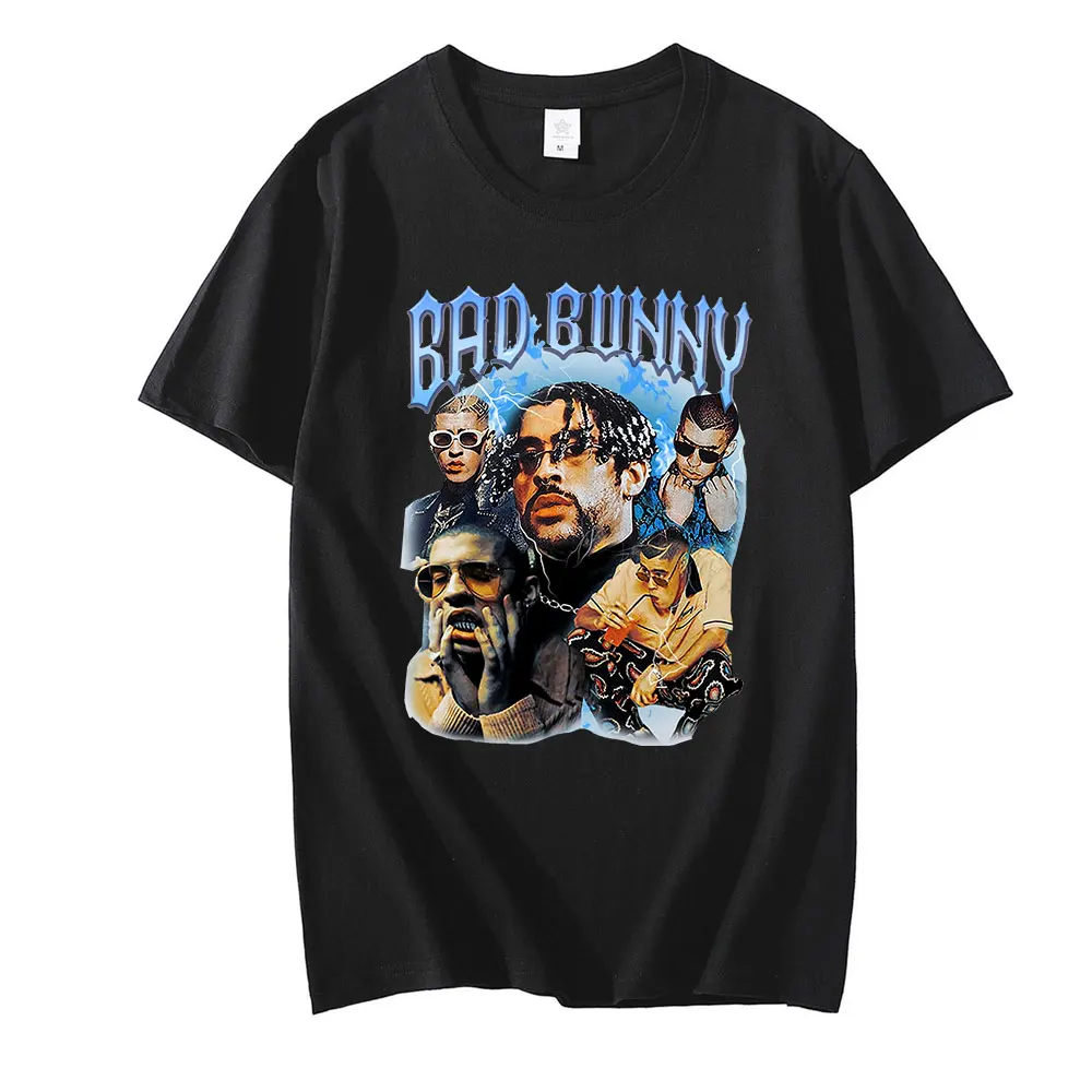 Мужские футболки Bad Bunny 2021 летние с коротким рукавом хлопковая Футболка оверсайз