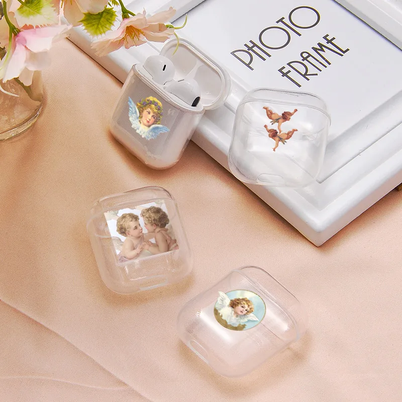 Мягкий милый Чехол Air Pods для Apple airpods, роскошные изображения, мультяшный ангел, Детские Airpods, чехол в Bluetooth, аксессуары для наушников