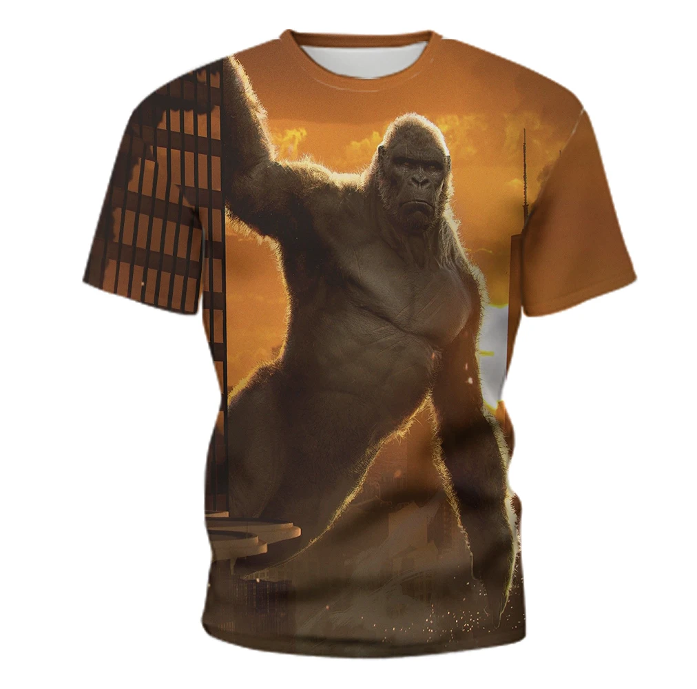 

2021 New Orangutan vs Tatara Movie Theme Cool T-Shirt Men 3D Digital Print Boys Street Summer T-Shirt