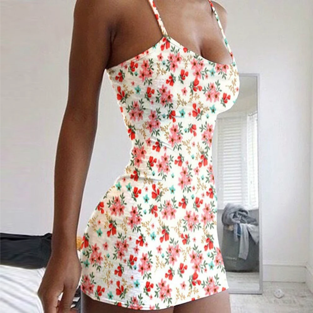 Платье женское шифоновое в стиле бохо пикантное платье на бретелях с цветочным