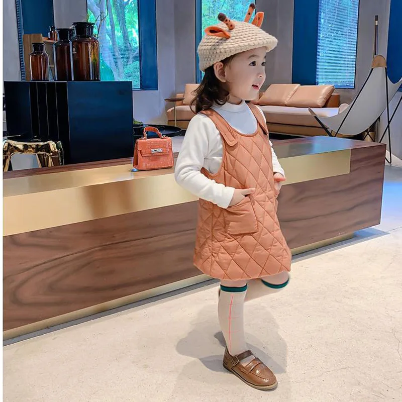 Хлопковый жилет для девочек Корейская верхняя одежда на осень и зиму зимняя