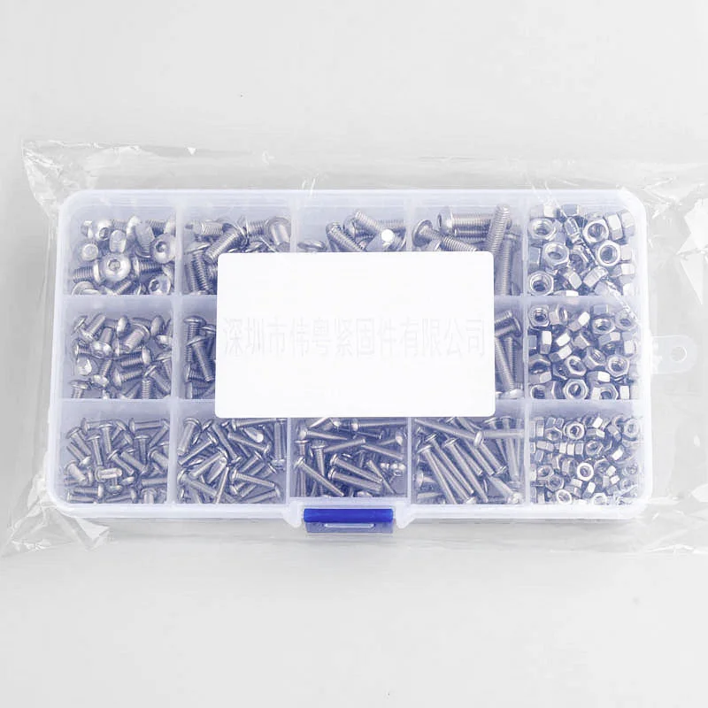 Набор винтов с шестигранным отверстием и круглой головкой из нержавеющей стали