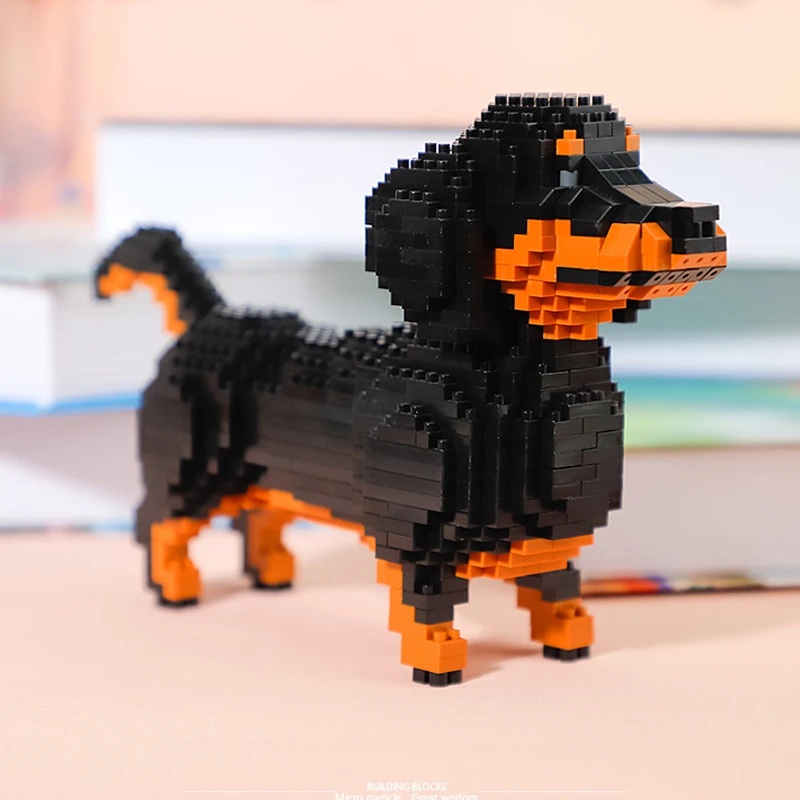 Balody 18244 мультфильм черная такса собака животное 3D модель DIY Мини Алмазные блоки