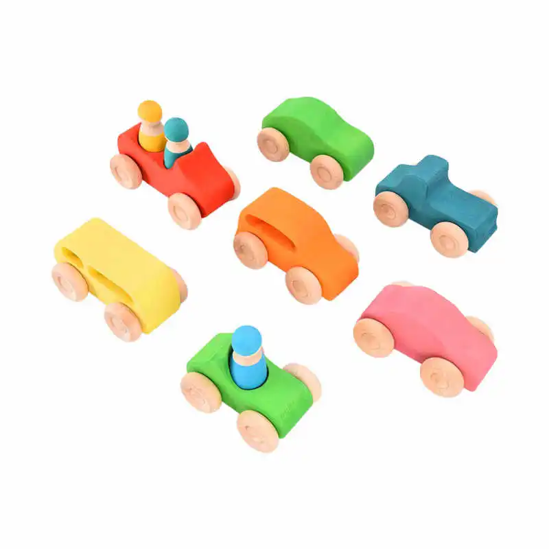 Деревянные автомобильные блоки отличные прочные Обучающие игрушки яркий