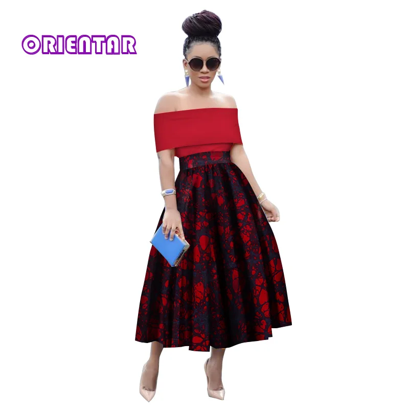 Летние африканские юбки для женщин Дашики богатый халат Базен Длинная женская