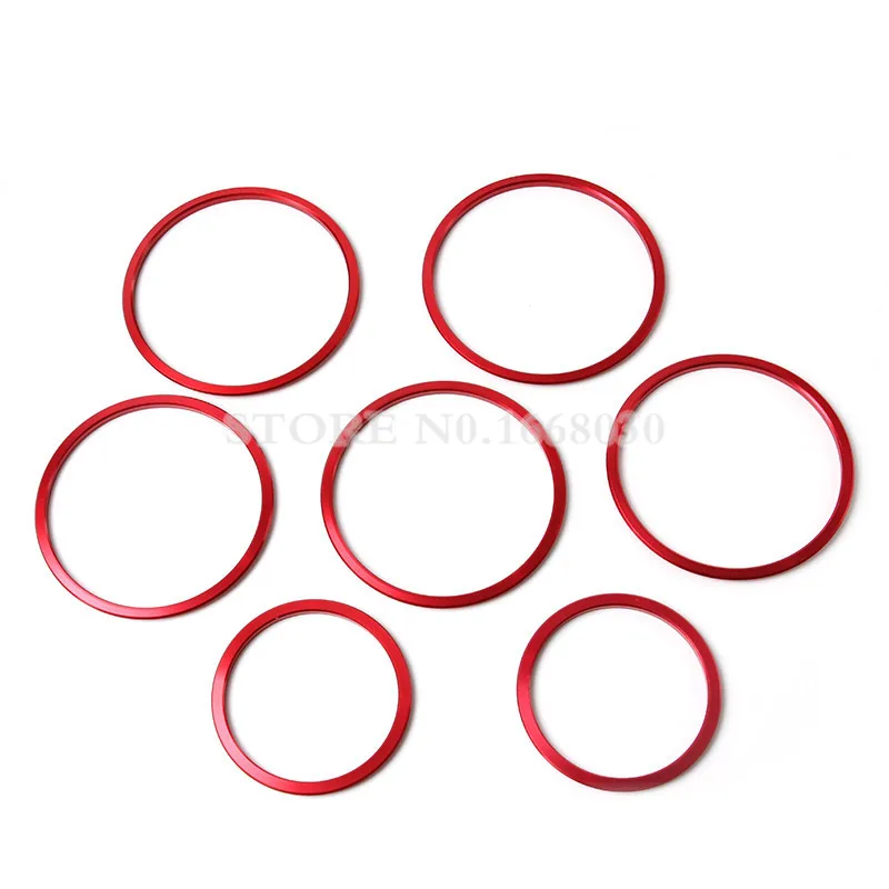 Красное внутреннее вентиляционное отверстие крышка с кольцом отделка 7 шт. для Benz