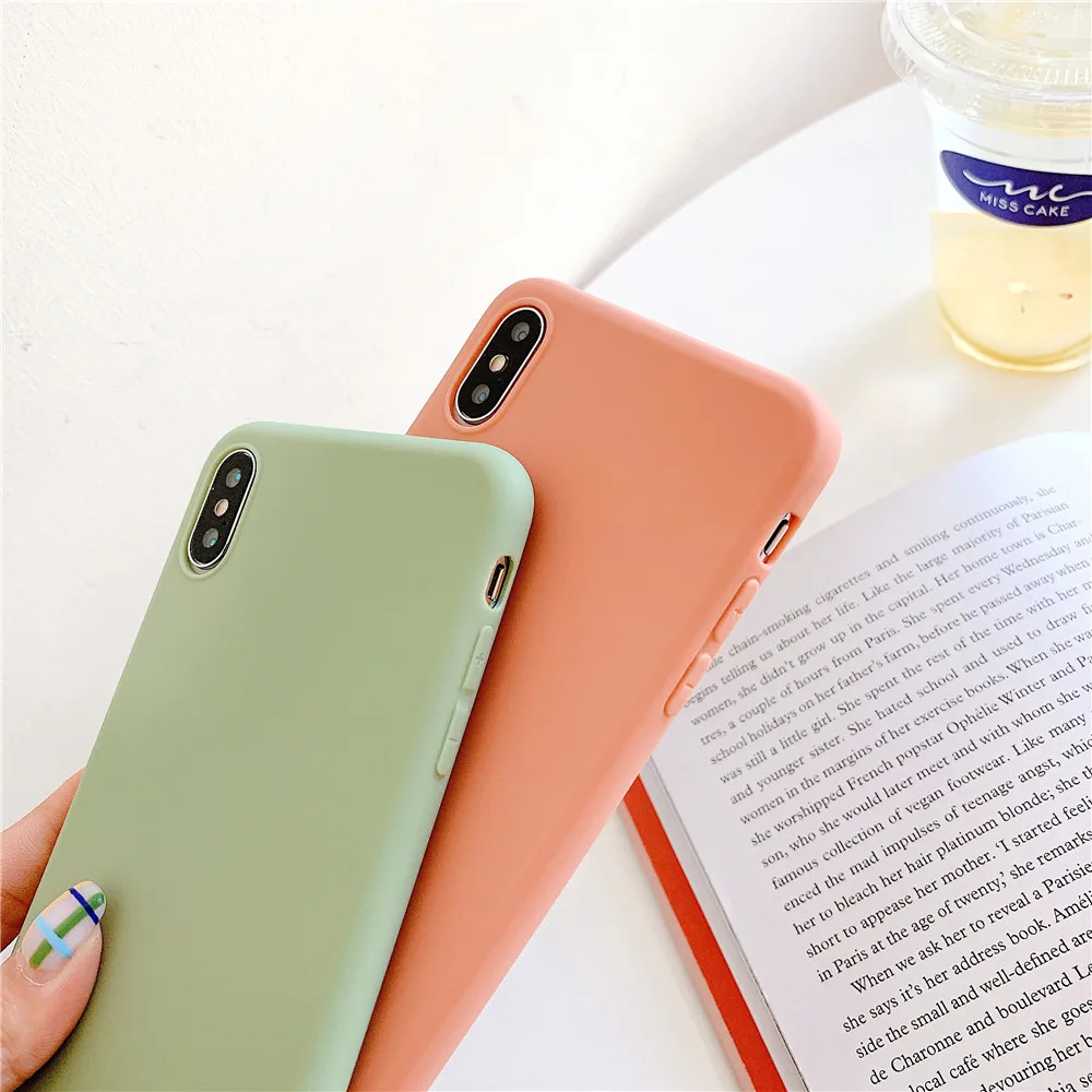 Силиконовый чехол для iphone 11Pro Max тонкий мягкий из ТПУ карамельных цветов задняя
